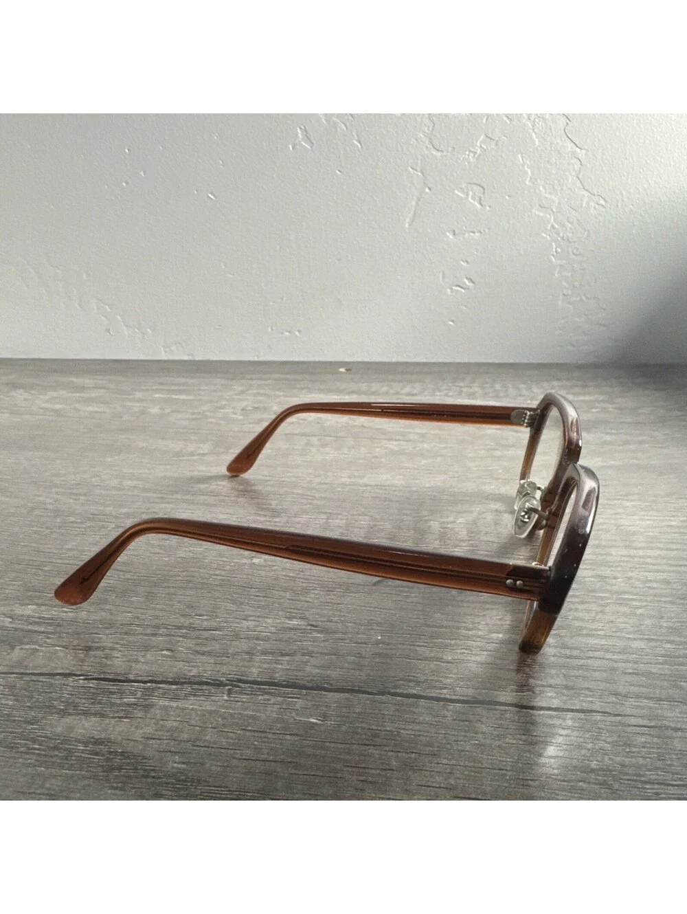Vintage USS Romco Eyeglasses FRAMES ONLY Brown Military 4 1/2 - 5 3/4 50-20